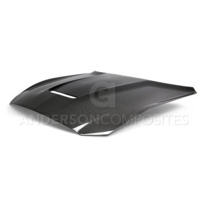 Ford Mustang Hood - Anderson Composites - Double Sided Carbon Fiber - Carbon Fiber - `15-`20